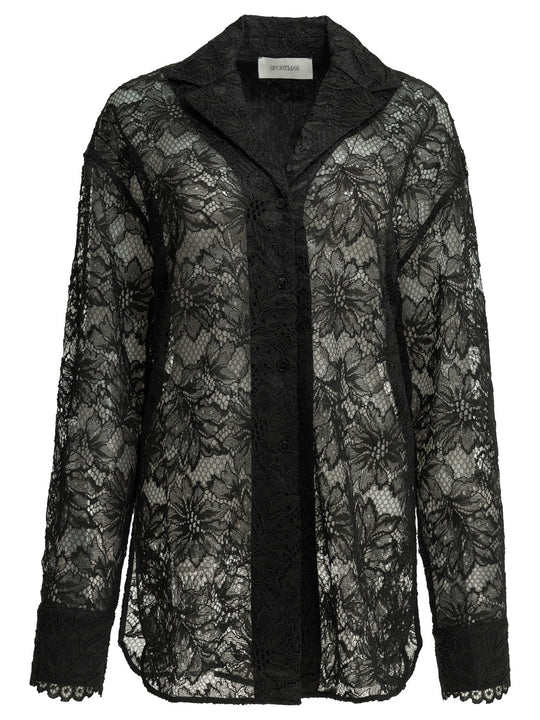 Casual Lace Shirt Shirts Nero