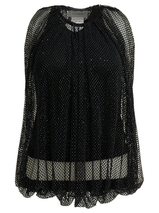 Sleeveless Mesh Top Tops Black
