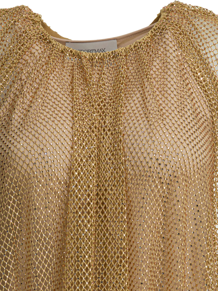Max Mara Sportmax Sleeveless Mesh Top Top - Oro | 37490020087d19c73aa4d69754627e7c29d4b961