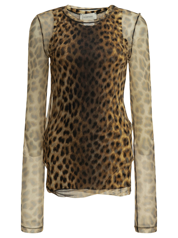 Max Mara Sportmax Fitted Animalier Top Top - Marrone | 7e0d0d52c33fc1c00946a6d1a030377c494d79a1