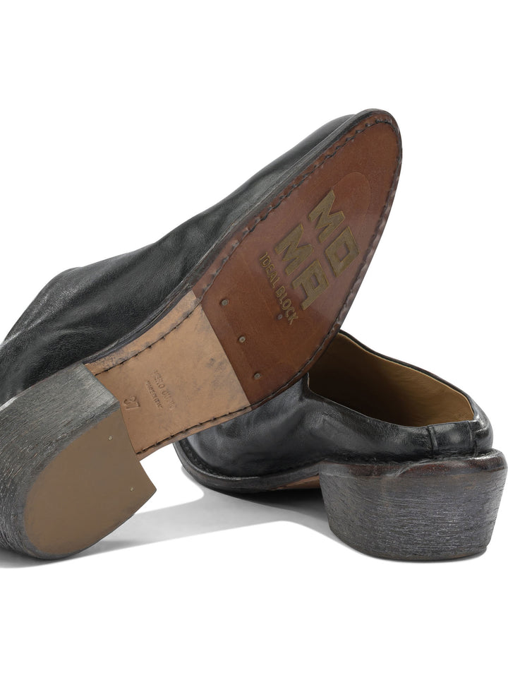 Moma 40mm Leather Sabot Heeled shoes - Nero | 7041edf190a9f948875fd5e16b703a20b20b34a2