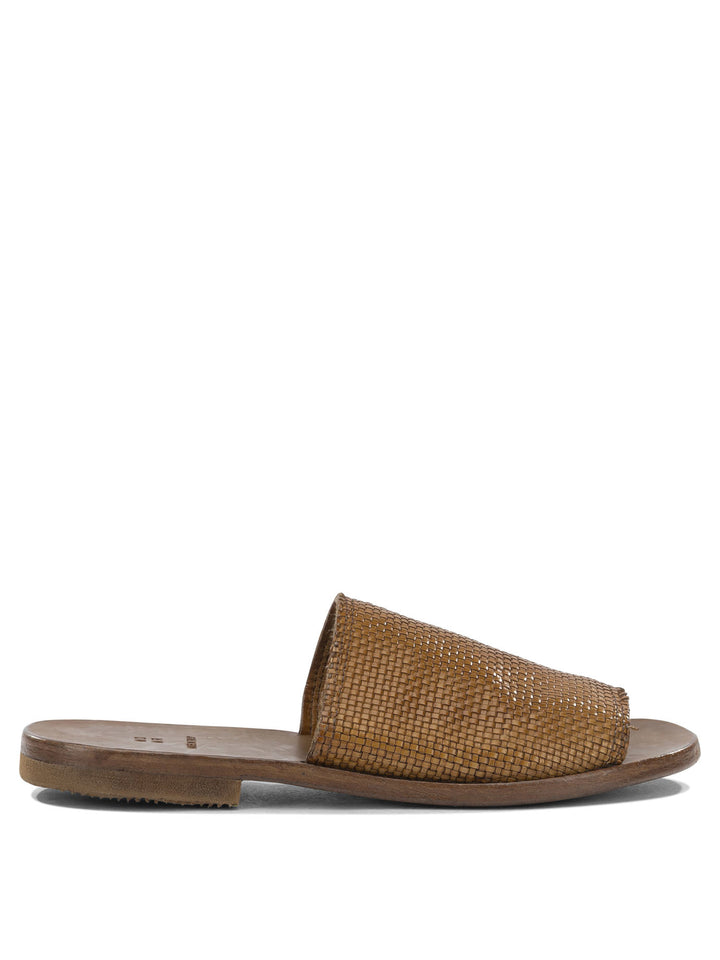 Moma Woven Nappa Leather Slide Sandali - Marrone | 4dd2484a126b303cc2c6b925da3864c303f4428f