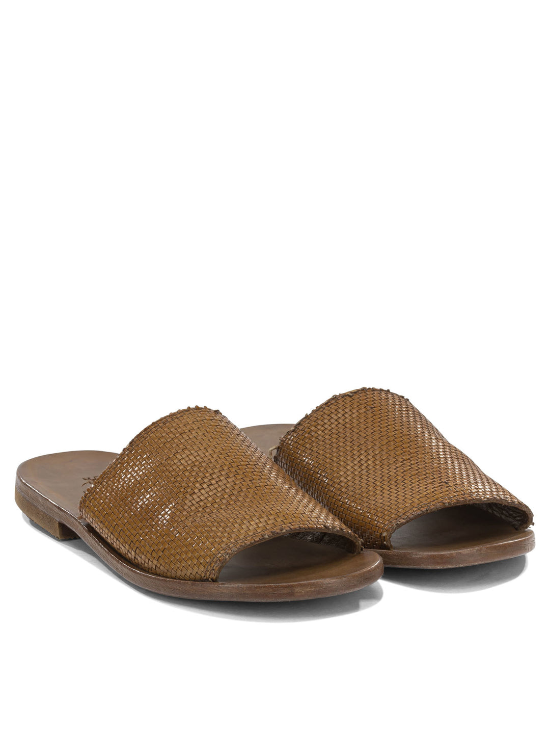 Moma Woven Nappa Leather Slide Sandali - Marrone | 3ee459026404dfa0e88564671b532118c1a8a48c