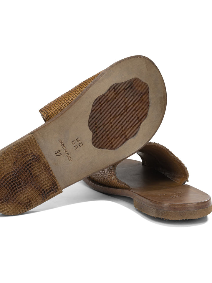 Moma Woven Nappa Leather Slide Sandali - Marrone | aa23f0f64af088682f3faaa4a75542e38b0a6851