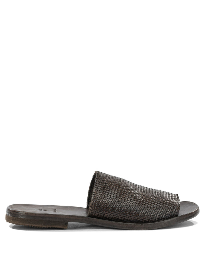 Moma Woven Nappa Leather Slide Sandali - Marrone | 7ac9f213984a2a38f42aa2457515d801cf872466
