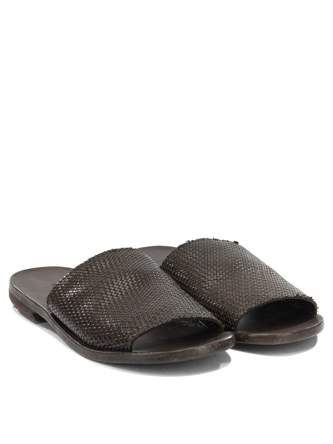 Moma Woven Nappa Leather Slide Sandali - Marrone | 69ebb6cad656a5758c92aa5c79cfa09fb0715025