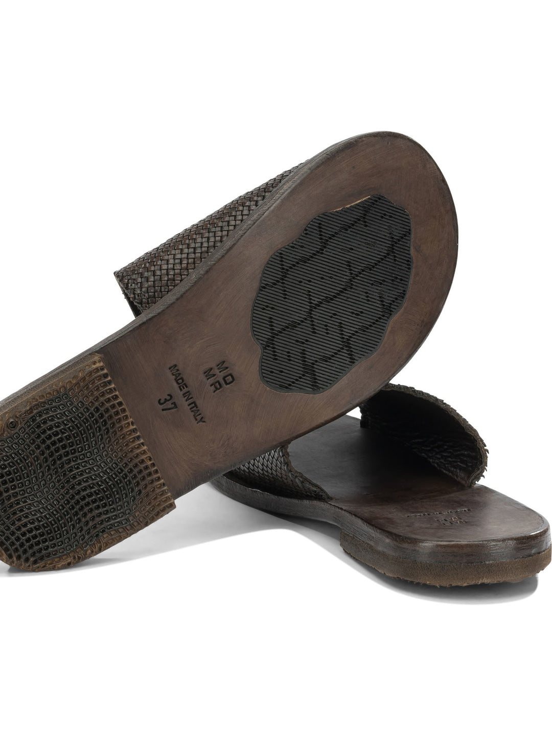 Moma Woven Nappa Leather Slide Sandali - Marrone | 8a800a6450a1b828544d16907960a58490fe3289