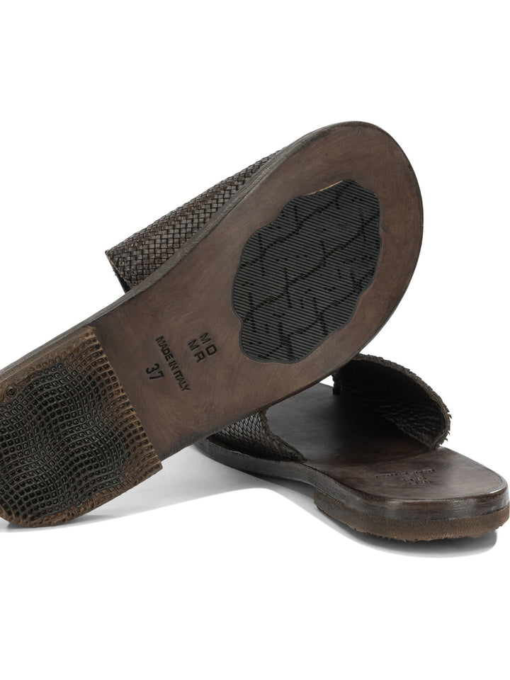 Moma Woven Nappa Leather Slide Sandali - Marrone | 8a800a6450a1b828544d16907960a58490fe3289