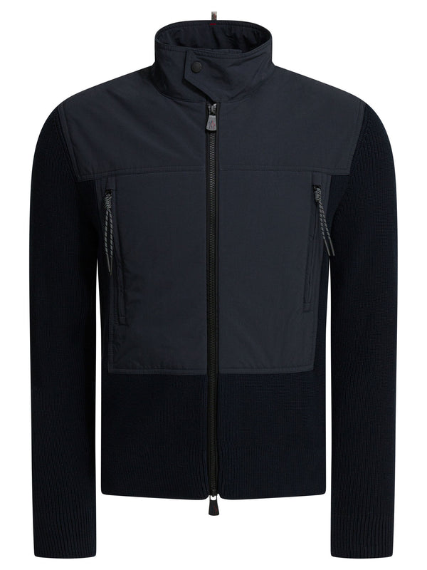 Cotton Padded Cardigan Knitwear Blu