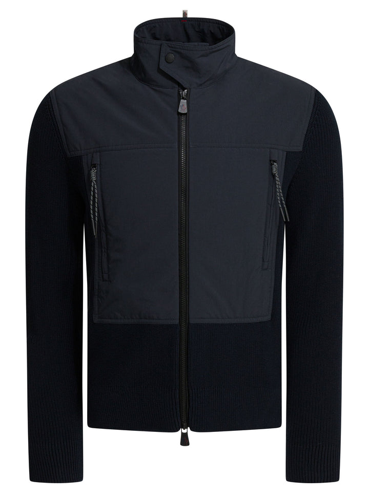 Moncler Grenoble Cotton Padded Cardigan Knitwear - Blu | 38a2dc24b478a978964e2927b978899edf1a5904