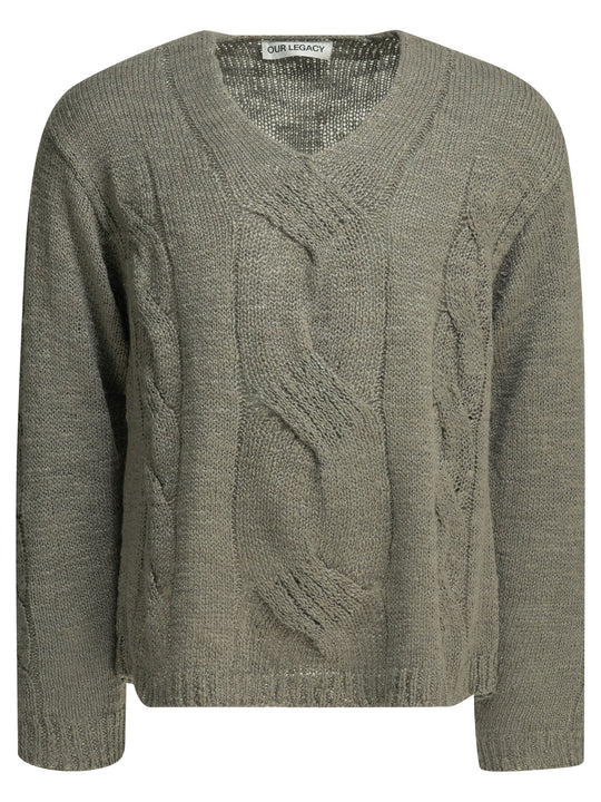 V-Neck Sweater Knitwear Grey