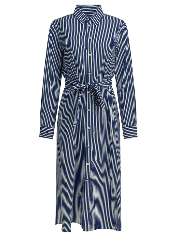 Polo Ralph Lauren Chemisier Midi Dress With Logo Abiti - Blu | e2676cb83a51649d1dc2a1323a0eaa769baf4aed