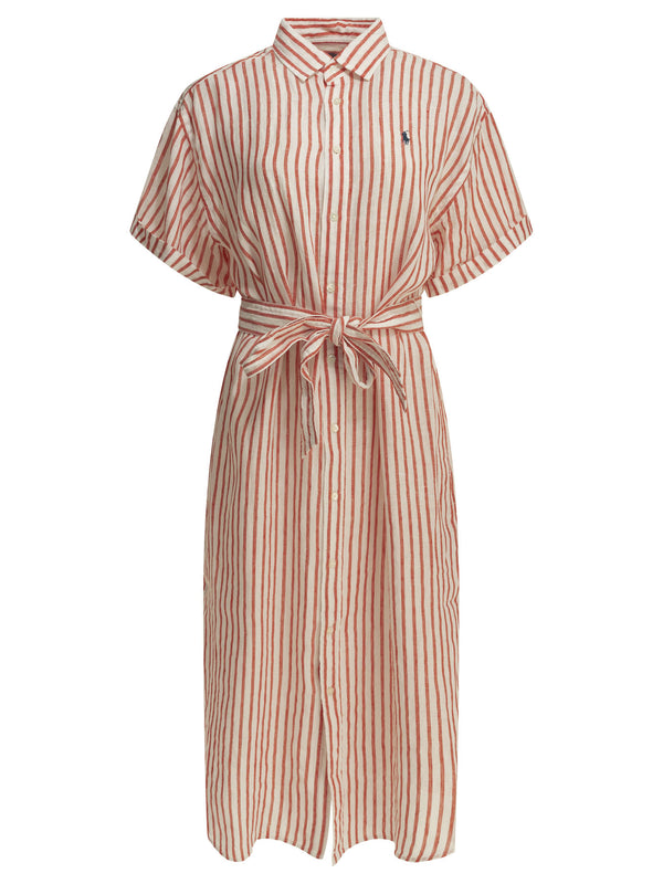 Long Shirt Dress With Logo Abiti Rosso