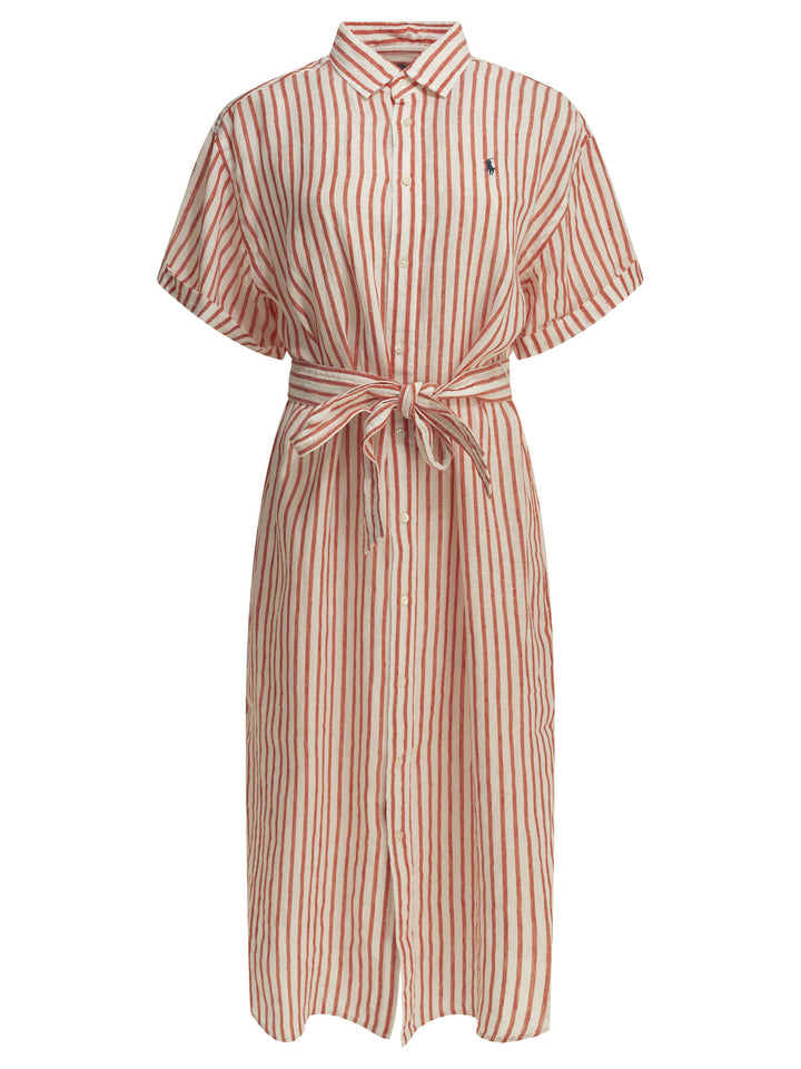 Polo Ralph Lauren Long Shirt Dress With Logo Abiti - Rosso | 52a5d98a2a8de0e47b2742fb40153a2a0dd25dcd