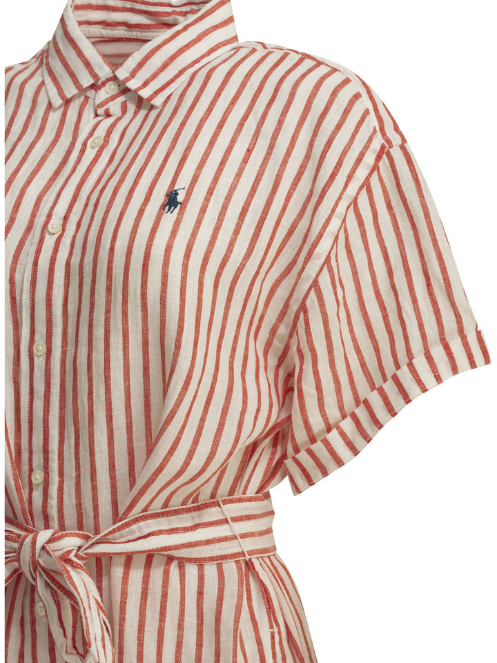 Polo Ralph Lauren Long Shirt Dress With Logo Abiti - Rosso | a1f6b55dc7bf3726033848fcc71ff207cca0a710