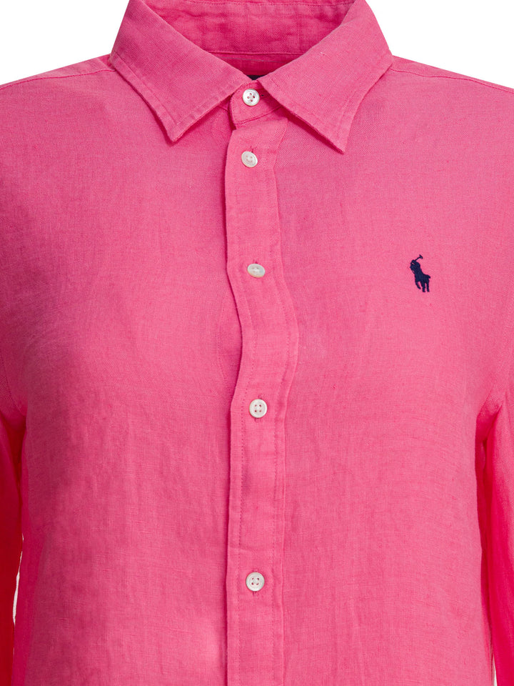 Polo Ralph Lauren Classic-Fit Linen Shirt Shirts - Fucsia | f015642a68d3dc02c1a89a54ffca2b5800023192
