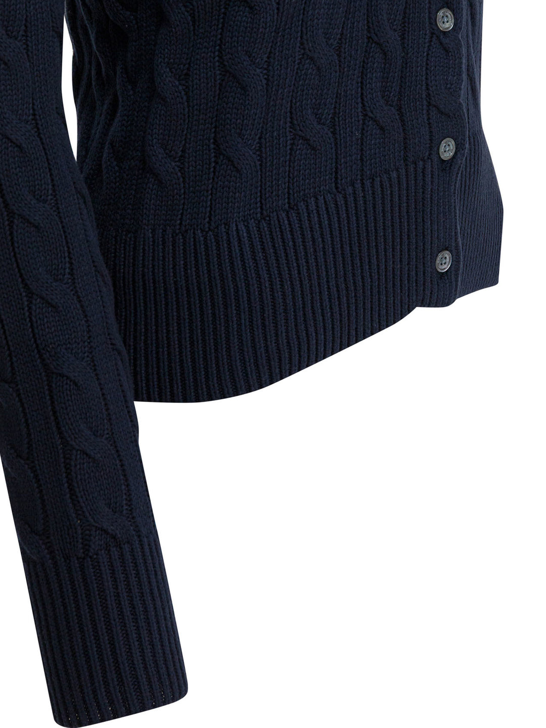Polo Ralph Lauren Braided Crewneck Cardigan With Logo Knitwear - Blu | 0a8987051367d89fc7435c6e592b2f1bed2b861e