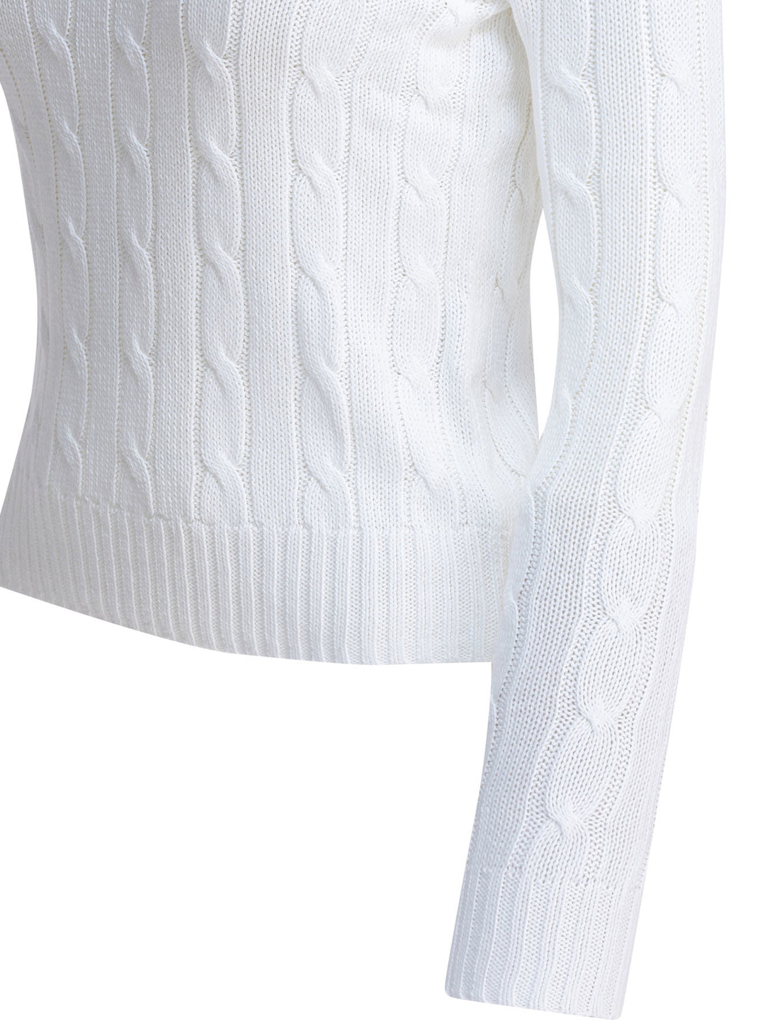 Polo Ralph Lauren Crew-Neck Cable-Knit Sweater With Logo Knitwear - Bianco | bfe9ac3542a081b39c3f8739630830d05d8b799e