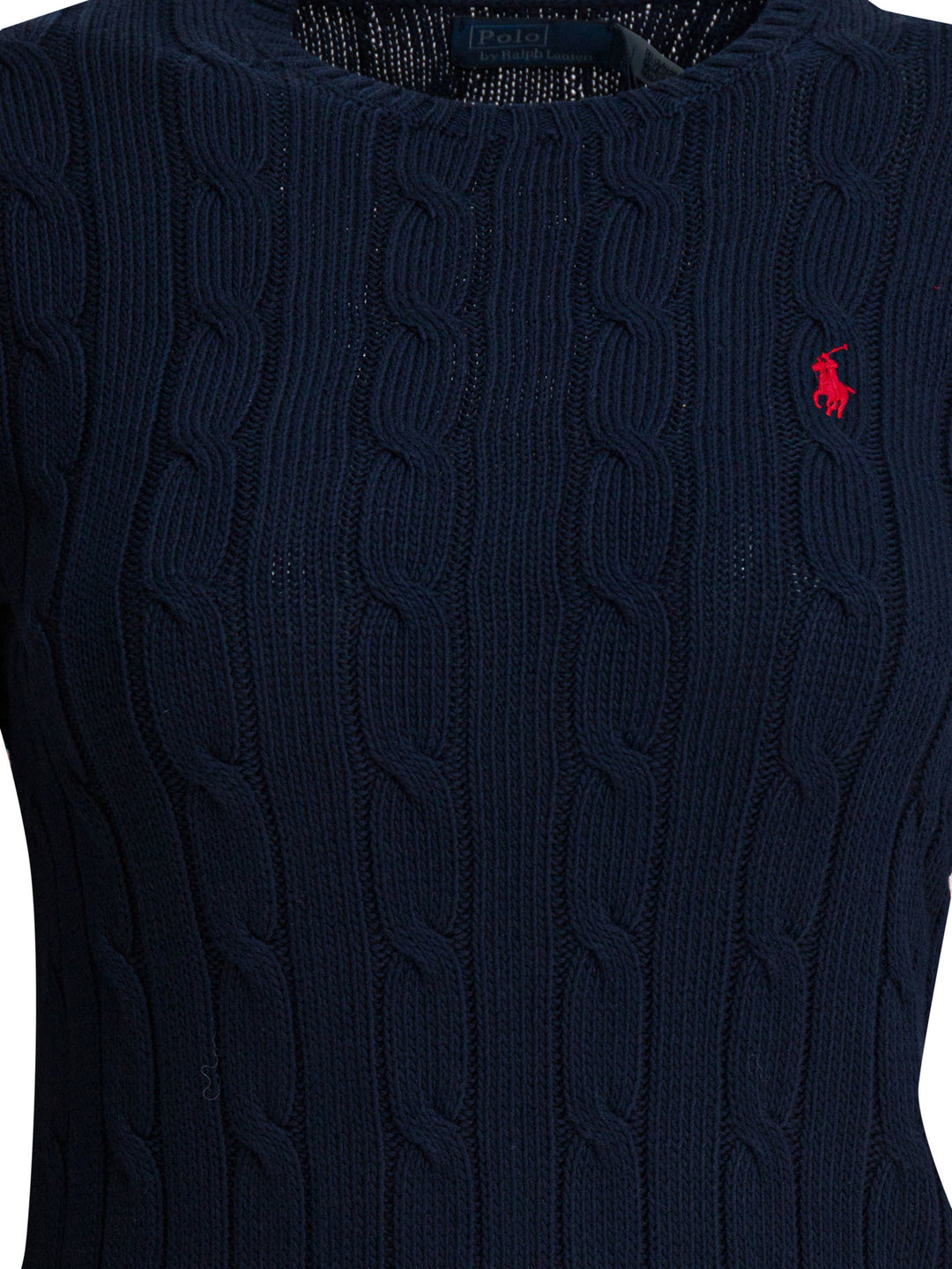 Polo Ralph Lauren Crew-Neck Cable-Knit Sweater With Logo Knitwear - Blu | 89106c29ab626cdc0ecc2faf2183e7a136b39c91