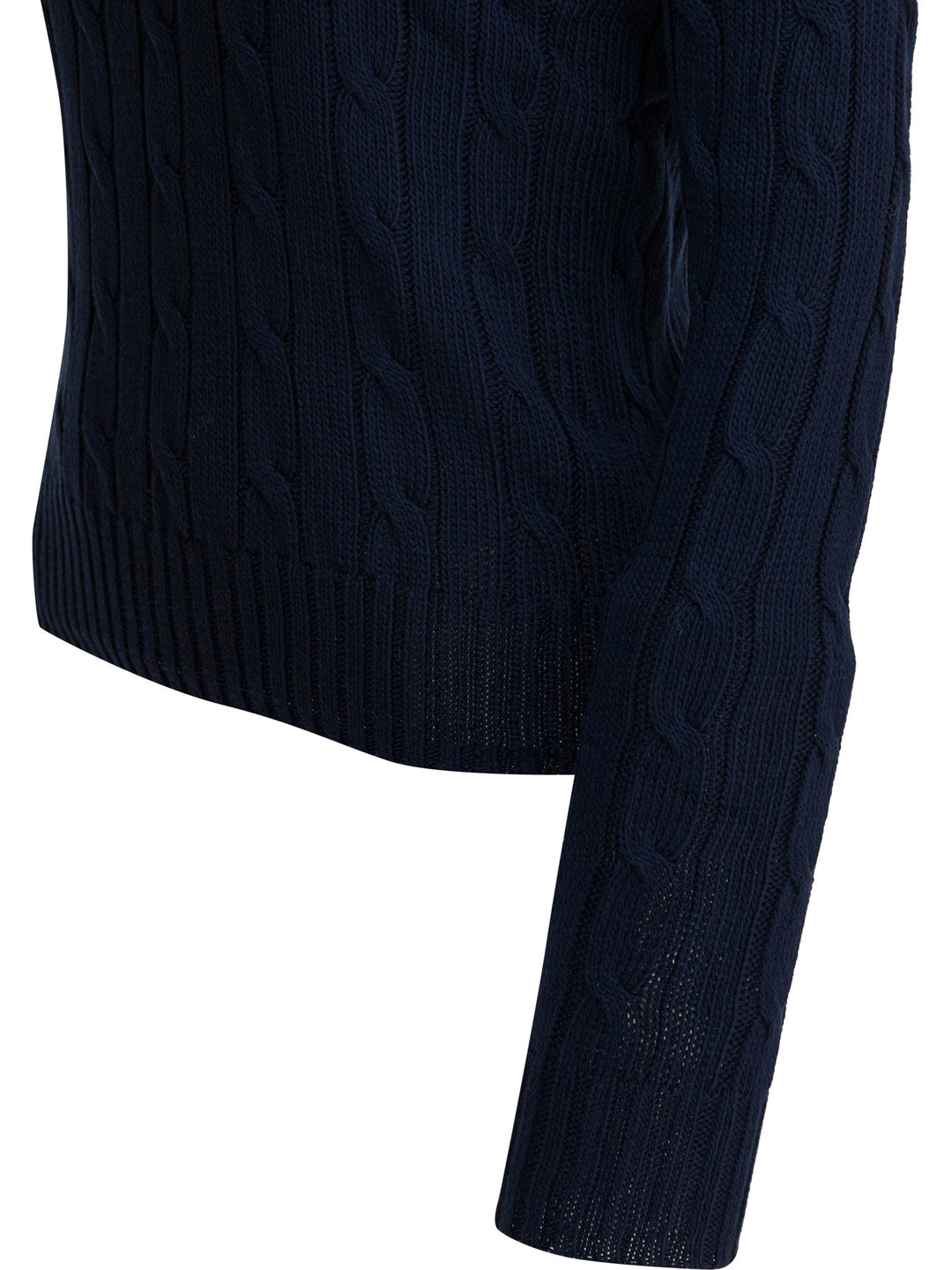 Polo Ralph Lauren Crew-Neck Cable-Knit Sweater With Logo Knitwear - Blu | 8a838953a4961e25b0298b9735460dafa87c2bc1