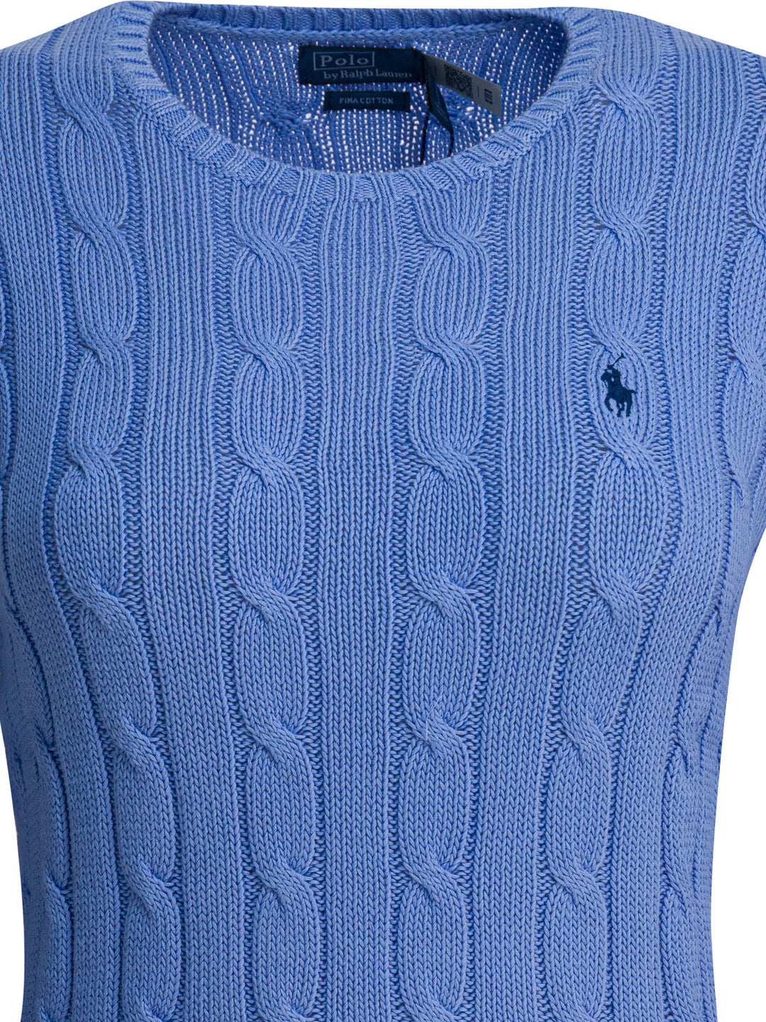 Polo Ralph Lauren Crew-Neck Cable-Knit Sweater With Logo Knitwear - Light blue | ba4e79d69d74447348c218e3907151a2e94f691b