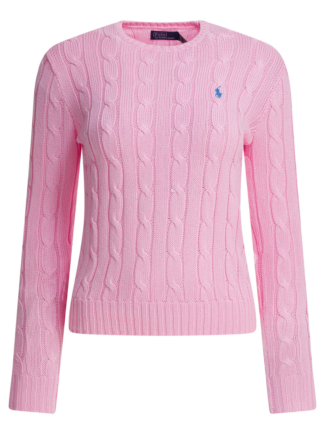 Polo Ralph Lauren Crew-Neck Cable-Knit Sweater With Logo Knitwear - Rosa | 19d9b3902b52b4f94ae44afa57f40424b4001837