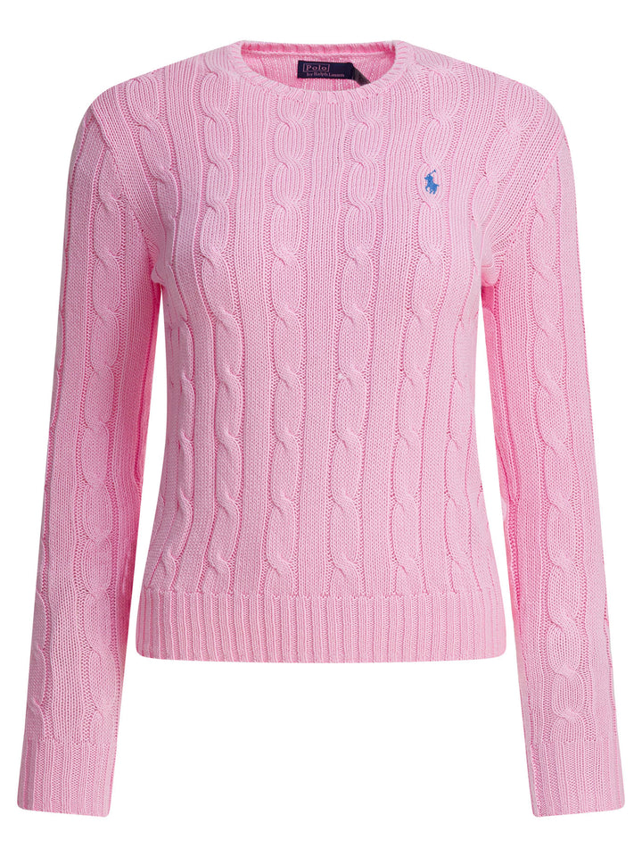 Polo Ralph Lauren Crew-Neck Cable-Knit Sweater With Logo Knitwear - Rosa | 19d9b3902b52b4f94ae44afa57f40424b4001837