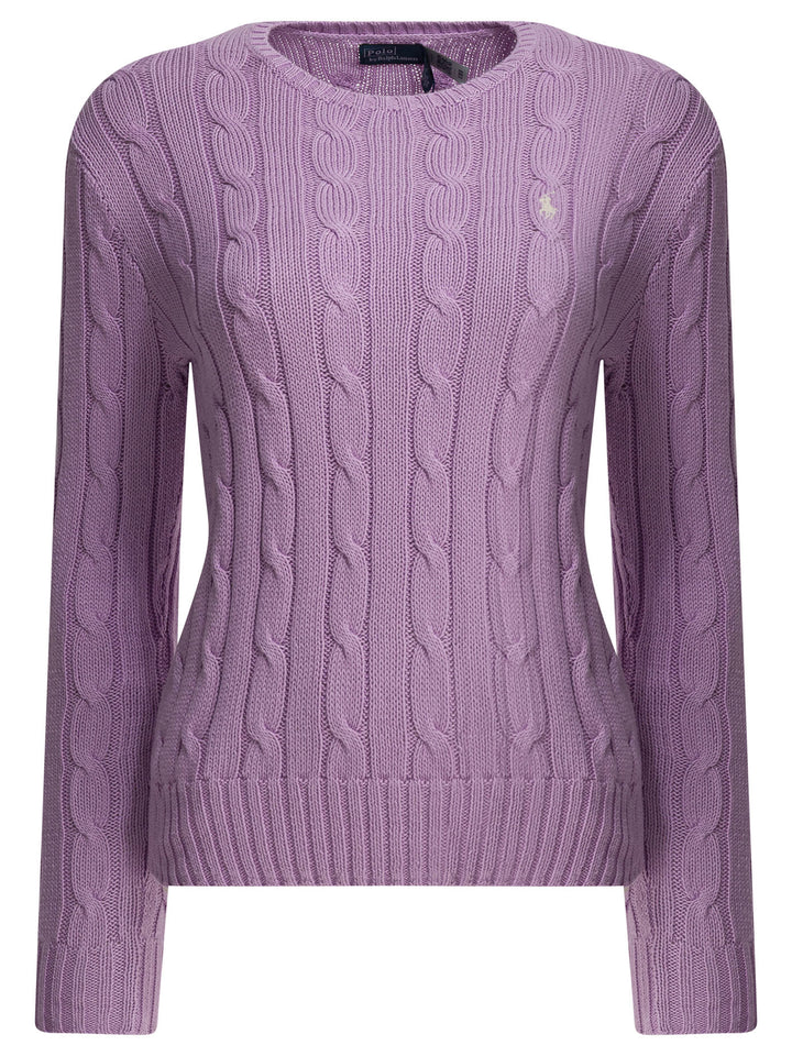 Polo Ralph Lauren Crew-Neck Sweater With Logo Knitwear - Viola | 6f7705efd9efcb8d22c544ebf94aa4a529f2b0f5