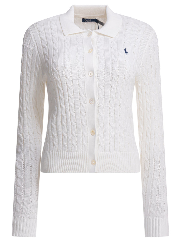Polo Ralph Lauren Cardigan With Logo Knitwear - Bianco | 361d76295f530632fce45da0ccdf020e89ef0a8b