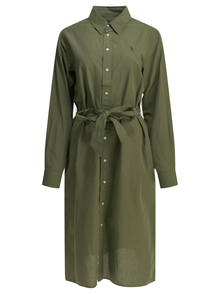 Polo Ralph Lauren Chemisier Midi Dress With Logo Abiti - Verde | afef5a0e74e479488087a414f273ef85e2856b1b