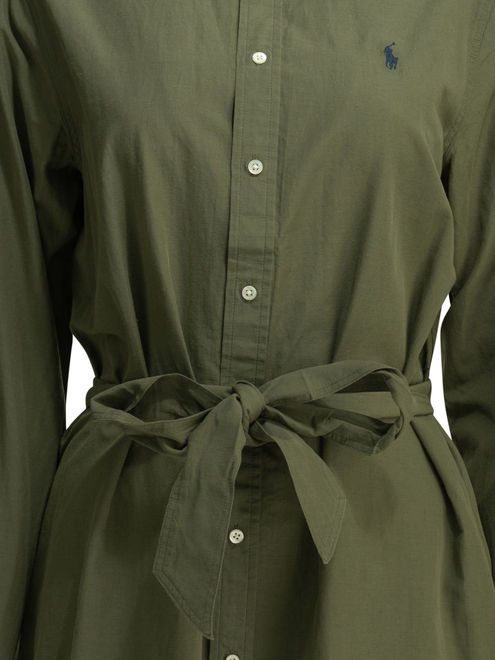 Polo Ralph Lauren Chemisier Midi Dress With Logo Abiti - Verde | 23b575f924cccecb403bb34c9a05e760b16eea28