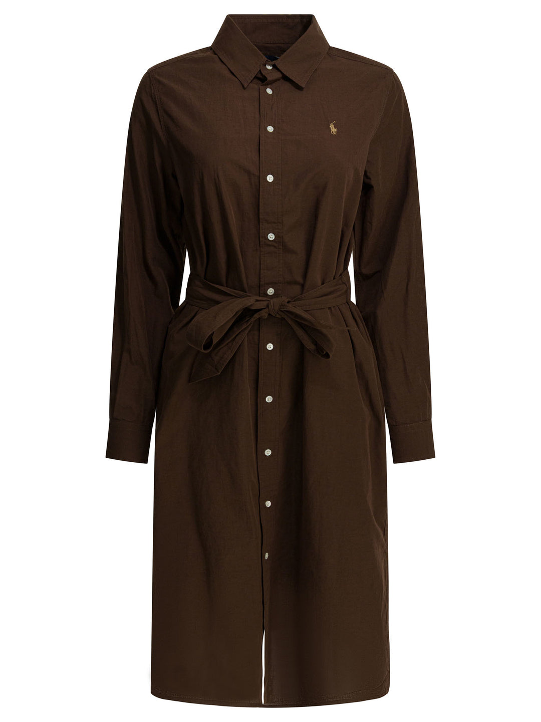 Polo Ralph Lauren Cotton And Linen Midi Dress Abiti - Marrone | ca857d8a90a538bd8d5d903a66da0044b4e386bf
