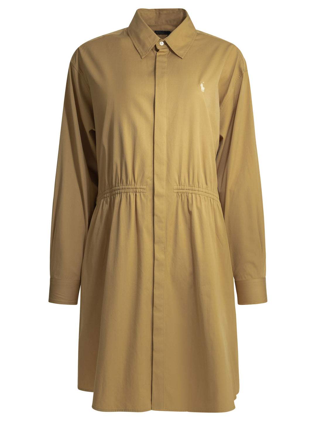 Polo Ralph Lauren Cotton Midi Dress With Logo Abiti - Beige | c8e54989ebcd8bb60a0ddbaeb8badf3bcaa91aae