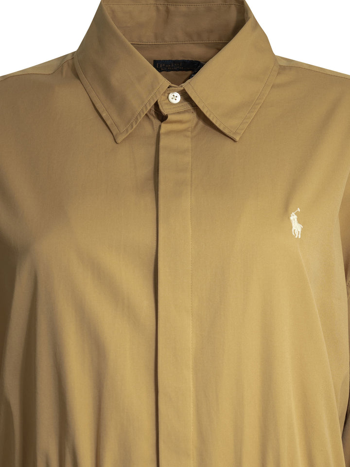 Polo Ralph Lauren Cotton Midi Dress With Logo Abiti - Beige | c6b0684427bdd80cd6d120cc0bfc19c503a776be
