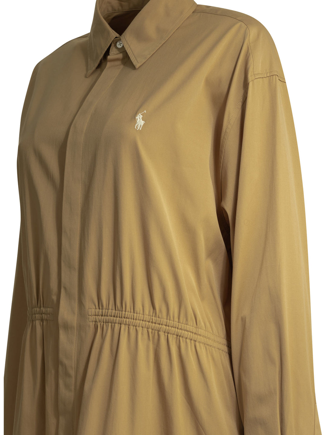 Polo Ralph Lauren Cotton Midi Dress With Logo Abiti - Beige | 0ebb4e1ee23599e94845beb7e0c4274dc5e49439