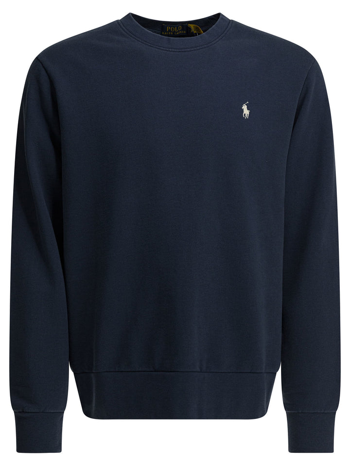 Polo Ralph Lauren Crewneck Sweatshirt With Logo Sweatshirts - Blu | faf1c2e0b0e04e8bec60fd25e9ae6fb2f2b1507a