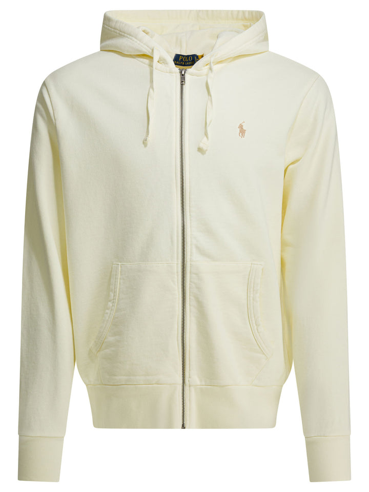 Polo Ralph Lauren Sweatshirt With Zipper And Logo Sweatshirts - Bianco | 2b749ea0d408916f6f0c86d51de62be2d2b5e5ab