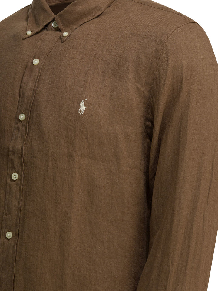 Polo Ralph Lauren Custom-Fit Casual Shirt With Logo Shirts - Marrone | 4abba1ac872570efc8485ed9a8fb42467d02d64a