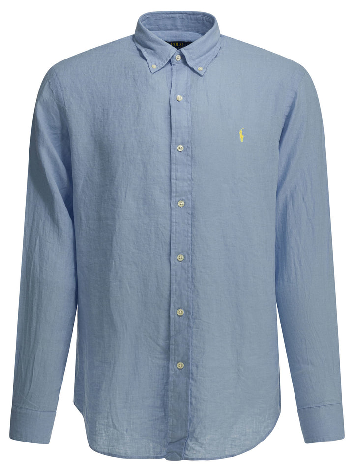 Polo Ralph Lauren Custom-Fit Casual Shirt With Logo Shirts - Blu | d1e14168b1f58c51043f58caf061498facf7c6be