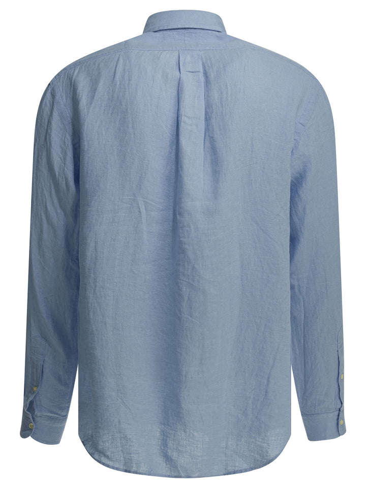 Polo Ralph Lauren Custom-Fit Casual Shirt With Logo Shirts - Blu | 32416a8fb055f8551ad027b9231feb584462ed6d