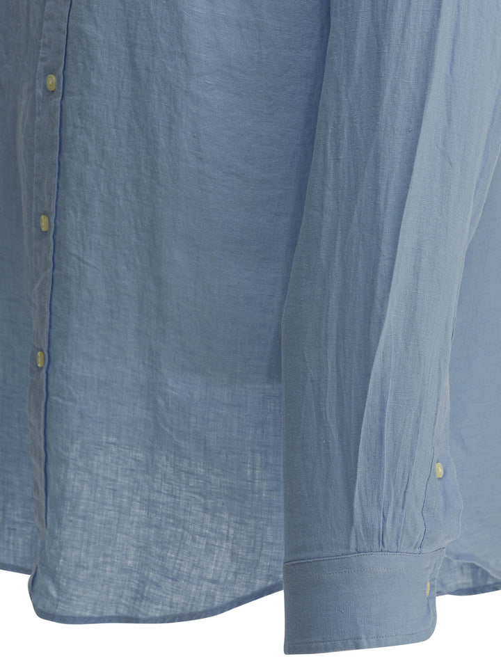 Polo Ralph Lauren Custom-Fit Casual Shirt With Logo Shirts - Blu | 85fda0a628c5f4504f557508d4a534e47ca35039