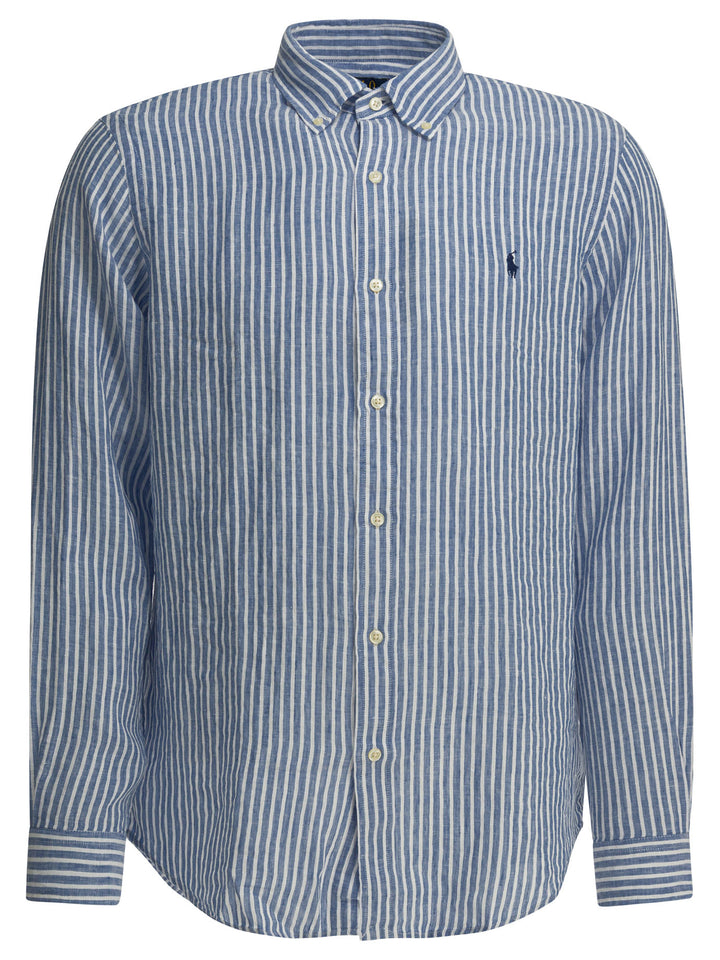 Polo Ralph Lauren Custom-Fit Casual Shirt With Logo Shirts - Light blue | ae468d9e41bfade18acda1778b084809e7cde982