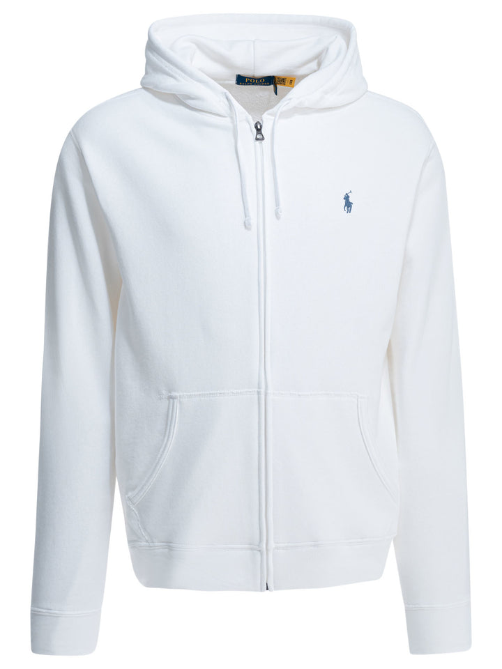 Polo Ralph Lauren Full Zip Sweatshirt With Logo Sweatshirts - Bianco | 577bb9f9b50399a608197a9e86d70e7ce18e7e55