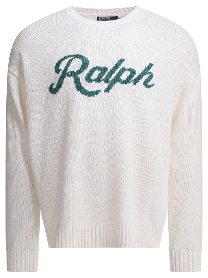 Polo Ralph Lauren Crew-Neck Sweater With Logo Knitwear - Bianco | 00a3a1d93e63e052a91f2dc4948000305520c4cb