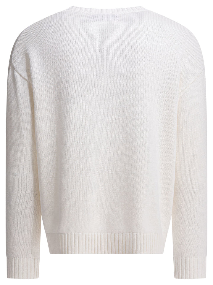 Polo Ralph Lauren Crew-Neck Sweater With Logo Knitwear - Bianco | 54070dec7be4a864de929e0c4eb88f1b55625a47