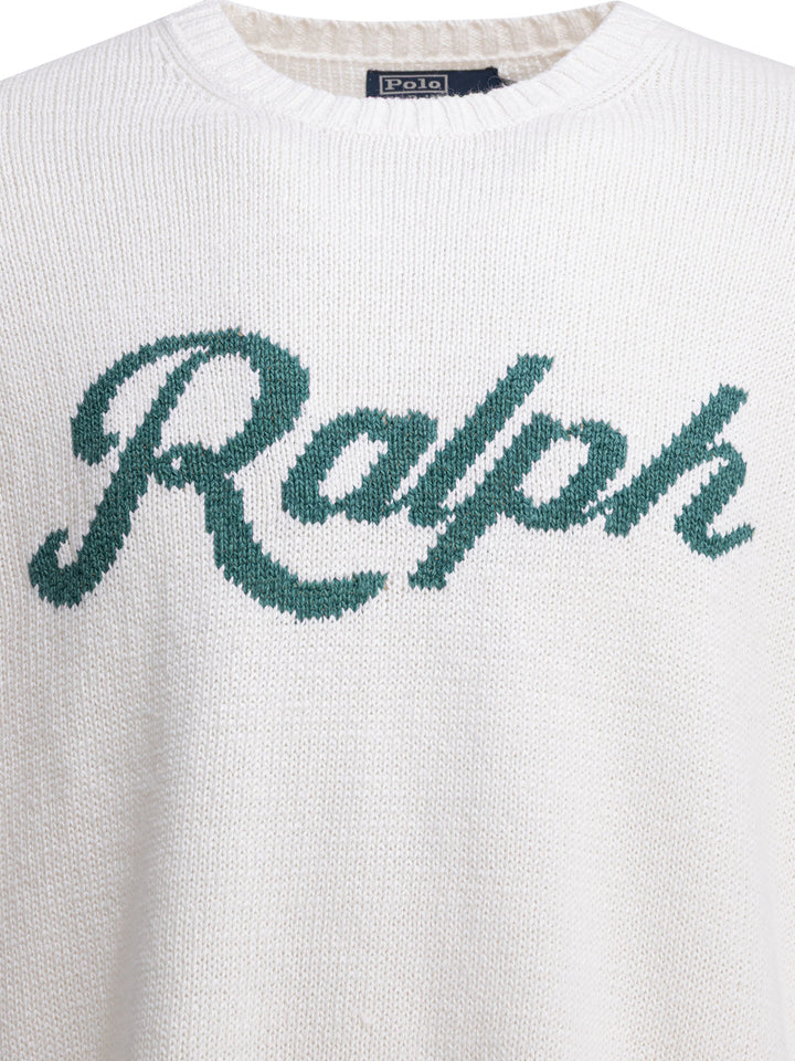 Polo Ralph Lauren Crew-Neck Sweater With Logo Knitwear - Bianco | c5dfef4b7b5746485ba291055e454c78dddee847