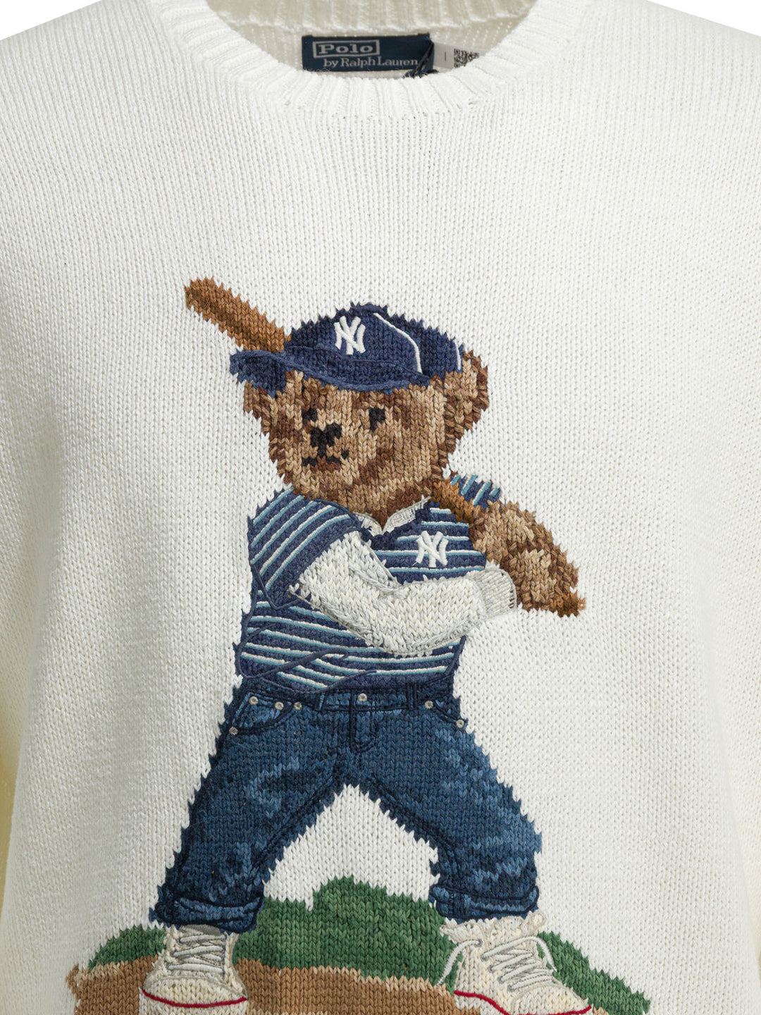 Polo Ralph Lauren Knitted Crew Neck Sweater Knitwear - Bianco | 1edeba1e79f992fa107865d52894b3cd3e7c6537