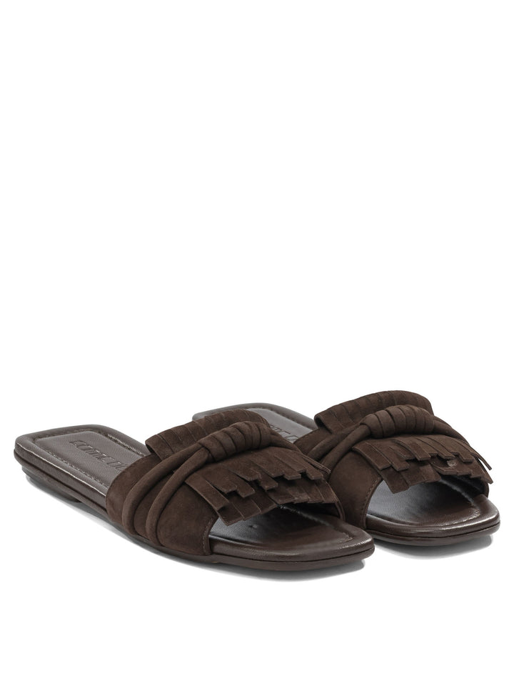 Pomme D'Or Slide In Pelle Scamosciata Sandali - Marrone | 8ffb74565efb8670a330912ea1e497c5b812f673