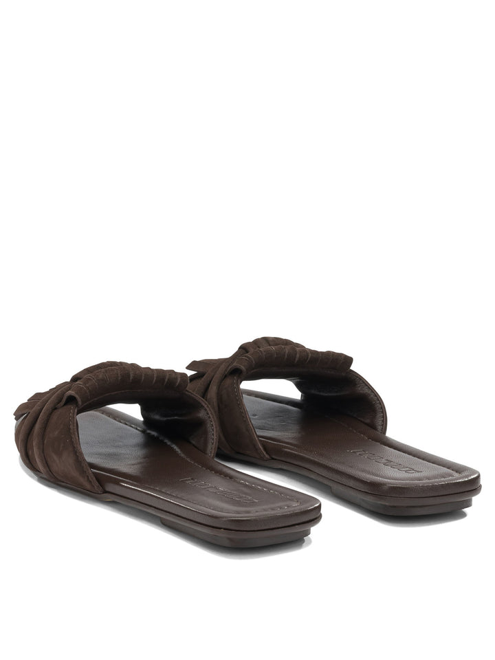 Pomme D'Or Slide In Pelle Scamosciata Sandali - Marrone | 47ee3791c1b69e768240d833431cea688a9a9bce