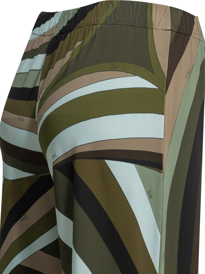 Pucci Iride Trousers - Verde | 14585b8f30b1ea4106e25751ed7f7928c166e99b